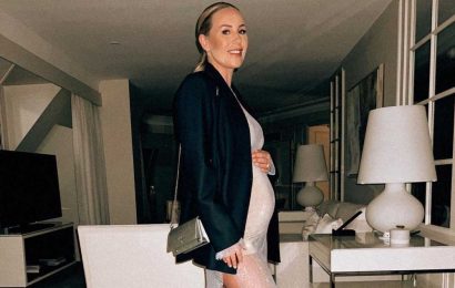 Pregnant Kate Ferdinand touches her bump in glam snap after baby announcement | The Sun