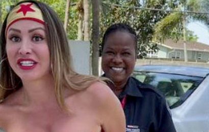 Playboy model parades curves in skimpy Wonder Woman outfit – but gets ‘arrested’