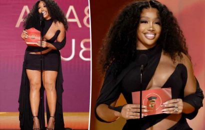 SZA sizzles in barely-there little black dress at the 2023 Grammys