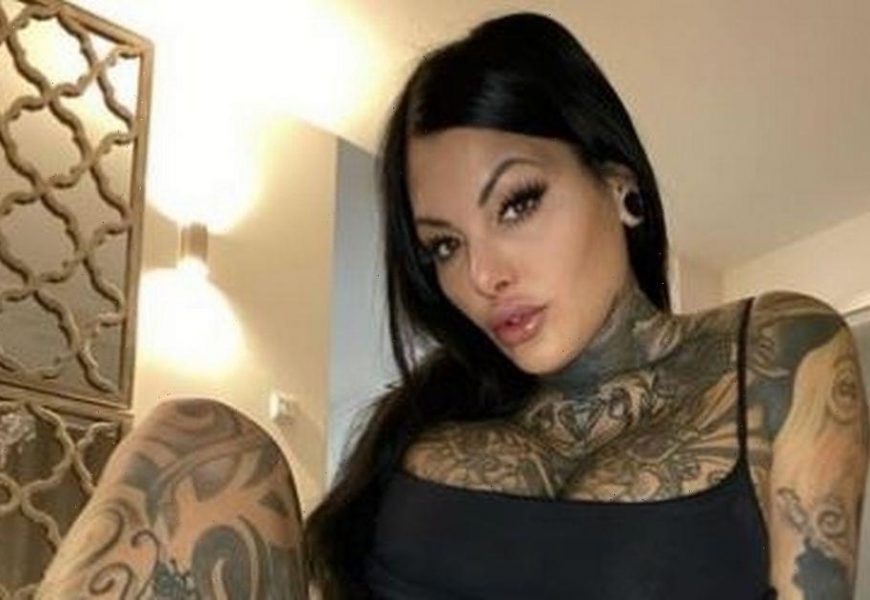 Tattoo model wears boob top as she shows off heavily inked body in racy snap