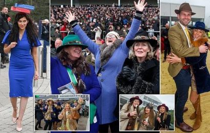 Cheltenham racegoers show off outfits as they get into swing of it