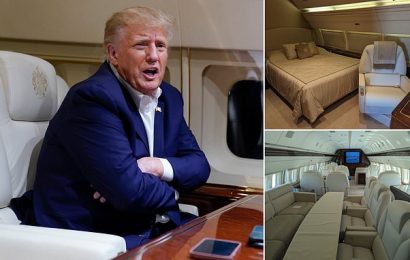 Donald Trump takes DailyMail.com inside  refurbished Trump Force One