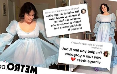 TikToker gets hate for chopping up vintage dress to make a party frock