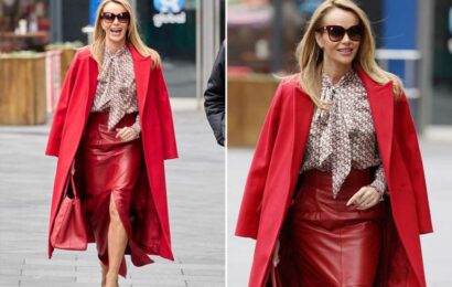 Amanda Holden stuns in a thigh-split red leather skirt | The Sun