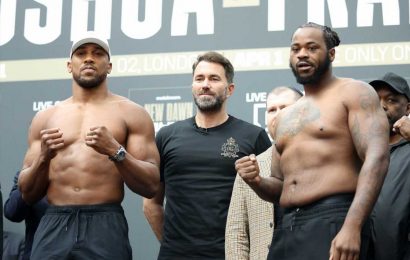 Anthony Joshua weighs in 21lbs heavier than Jermaine Franklin before must-win fight