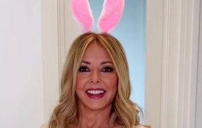 Carol Vorderman, 62, shows off curves while wearing pink bunny ears