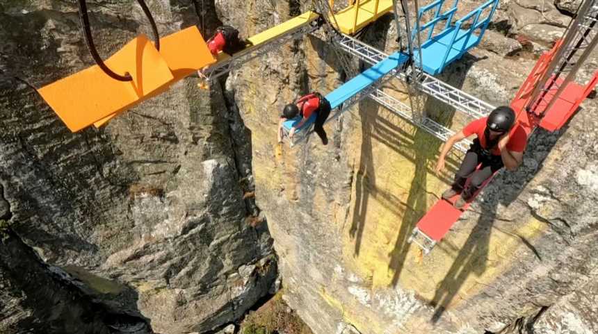 Helen Flanagan, Myleene Klass & Amir Khan climb tower on 3,609ft mountain in record-breaking I'm A Celeb trial | The Sun