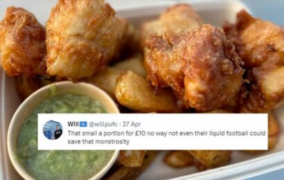 Man City slammed for tiny portion of £10 scampi as fans say 'they had to pay for Haaland somehow' | The Sun