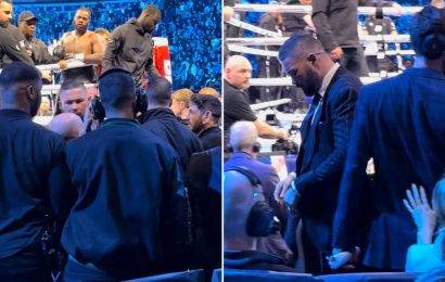 Watch as former boxer Tony Bellew is marched away after altercation with Franklin's team following Joshua fight | The Sun