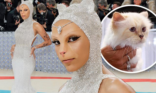 Met Gala 2023: Doja Cat dresses as Karl Lagerfeld&apos;s feline Choupette