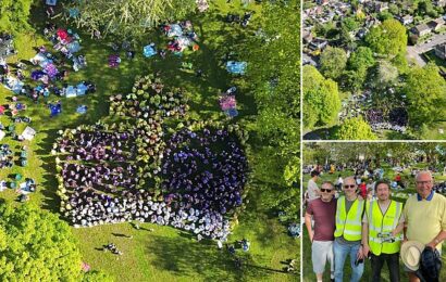 Royal fans hope they&apos;ve broken world record for &apos;largest human crown&apos;
