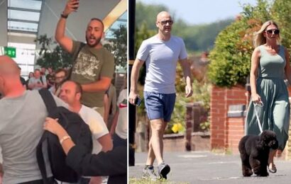 Anthony Taylor and his wife go for a dog walk on return from Budapest
