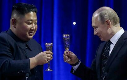 Kim Jong Un vows to &apos;hold hands&apos; with Putin and offers &apos;full support&apos;