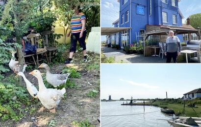 Residents row with neighbour as they try to evict her over pet geese