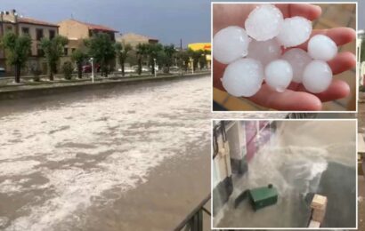 Urgent holiday warning for Brits after Spain is battered by hailstorms and torrential rain floods holiday hotspot | The Sun