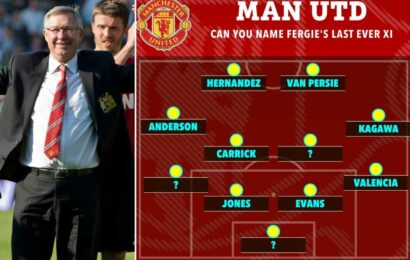 You're among Man Utd's top fans if you can spot the three players missing from Sir Alex Ferguson's last ever XI | The Sun