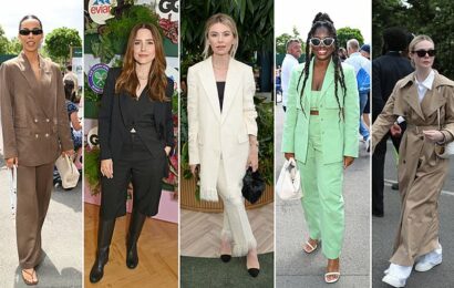 Celebs have ditched classic summer dresses for trousers at Wimbledon