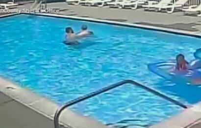 Urgent warning to parents after shocking video shows adults swimming past drowning boy, 7, as he sinks to bottom of pool | The Sun