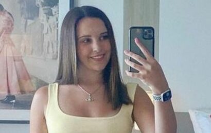 Corrie’s Amy Barlow star shows off washboard abs as she poses in slashed dress