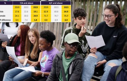 Girls outperform boys for top GCSE grades but gap is narrowing