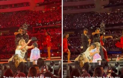 Taylor Swift Gifts Kobe Bryant's Daughter, Bianka, Hat During 'Eras' Tour Show In L.A.
