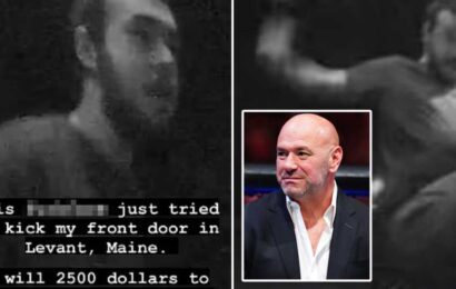 UFC president Dana White victim of shocking break-in attempt as he shares footage of ‘f***face kicking my front door in’ | The Sun