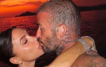Victoria Beckham locks lips with shirtless David Beckham as they pack on PDA
