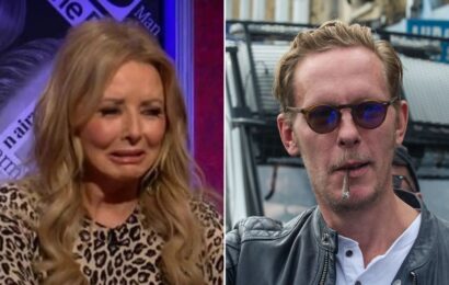 Carol Vorderman grimaces over racy question about Laurence Fox