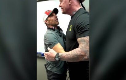 WWE icons The Undertaker and Shawn Michaels reunite backstage at NXT