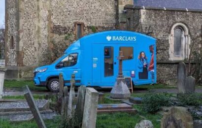 Barclays is slammed for setting up mobile bank van in graveyard