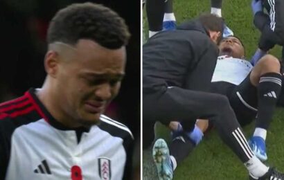 Fulham star Rodrigo Muniz breaks down in tears as he's forced off with injury in Man Utd clash | The Sun