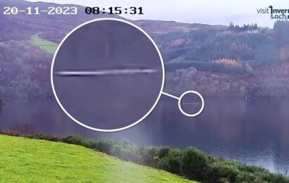 Is this Nessie? Moment strange shape moves across Loch Ness