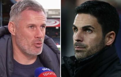 Jamie Carragher and Gary Neville slam Arsenal for releasing statement backing Mikel Arteta after furious VAR rant | The Sun