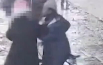 Shocking moment orthodox Jewish man is punched in the head by thug
